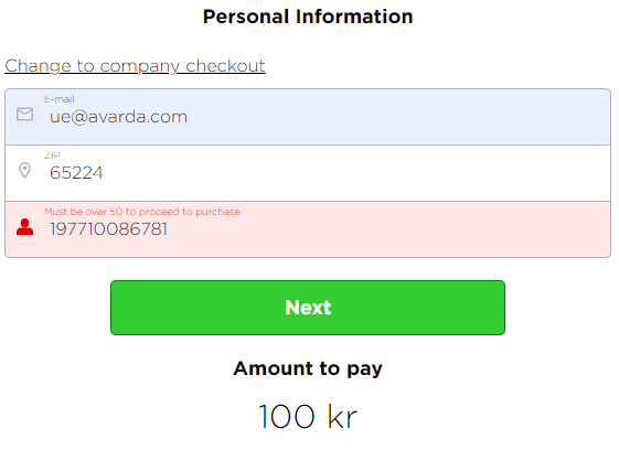 Age validation example