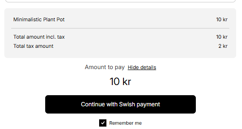 Preview of expanded item list in Checkout